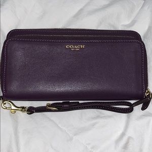 Dark purple Coach Retail leather large wallet